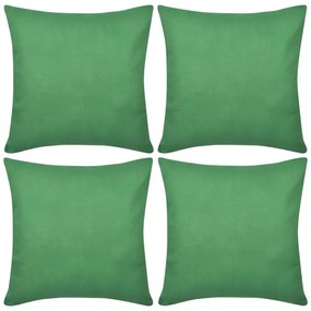 Huse de perna din bumbac, 50 x 50 cm, gri, 4 buc. 1, Verde, 50 x 50 cm