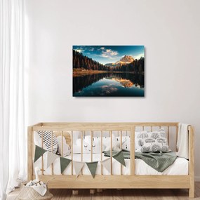 Tablou pe sticlă - Alpi, Italia, Dolomiți, Lago Antorno (70x50 cm)