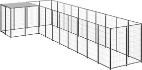 vidaXL Padoc pentru câini, negru, 7,26 m², oțel
