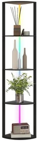 HOMCOM Lampa LED de Podea cu 5 Nivele, Reglabilă, cu Raft, Schimbare de Culori RGB, Telecomandă | Aosom Romania