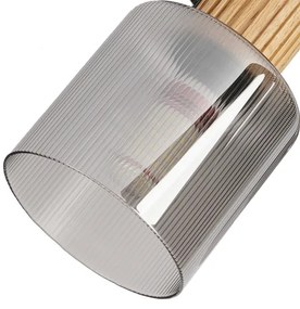 Brilagi - Spot HYGGE, 3xE14/15W/230V, finisaj lemn de cauciuc/sticlă fumurie