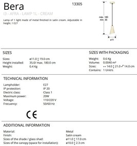 Pendul din metal crem satinat Bera