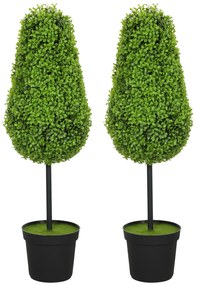 HOMCOM 2 bucăți Plante Artificiale de Buchet 90cm Plante Artificiale în formă de lacrimă, Plante Artificiale din Plastic în ghiveci pentru Decorare Modernă | Aosom Romania