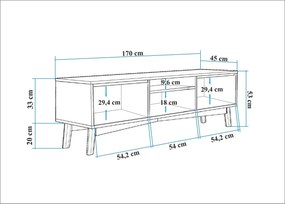 Comoda TV, Hanah Home, Vina, 170x53x45 cm, Maro