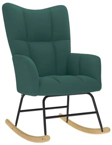 vidaXL Scaun balansoar, verde închis, material textil