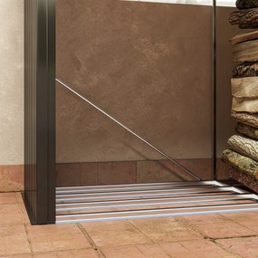 Outsunny Suport de Lemne cu Structură din Oțel Galvanizat 240x86x160cm Negru | Aosom Romania