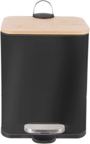 Coș de gunoi negru cu pedală din oțel inoxidabil 5 l Black – Orion
