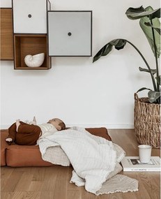 Fotoliu extensibil pentru copii cu taburet Karup Design Mini Cube Dark Grey