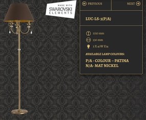 Lampadar design clasic realizata manual, Cristal Swarovski Luca