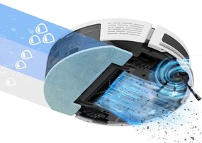 TESLA Electronics RoboStar - Aspirator robot inteligent 2-în-1, 3200 mAh, Wi-Fi, alb