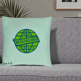 Perna Personalizata FC Metaloglobus Bucuresti 1923 Fotbal, 40x40 cm, Verde Menta, Husa Detasabila, Perna Inclusa, BEKZ®