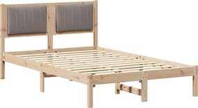 vidaXL Cadru de pat cu tăblie tapițată Gri taupe 120 x 200 cm