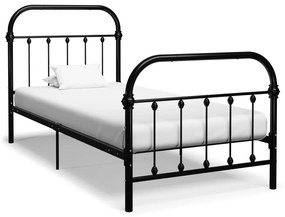 284499 vidaXL Cadru de pat, negru, 100 x 200 cm, metal