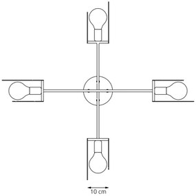 Lustră pe cablu XOTIC 4xE27/15W/230V negru