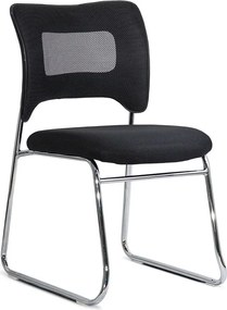Scaun vizitator negru HRC 613F mesh cu cadru cromat tip sanie