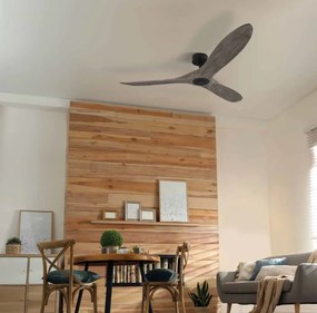 Ventilator de tavan cu telecomanda Louwis lemn negru