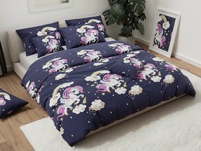 Lenjerie de pat din bumbac UNICORN albastru Dimensiune lenjerie de pat: 70 x 90 cm | 140 x 200 cm