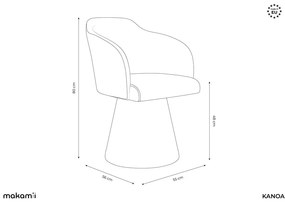 Scaun de sufragerie crem tapițat Kanoa – Makamii