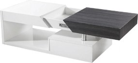 Masuta de cafea MELIDA, alb/gri, 120x60x43 cm