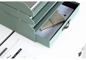 Organizator verde pentru sertar/pentru documente din carton Walter Canvas Paper Laminate – Bigso