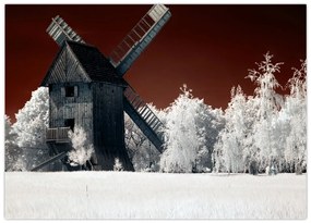 Tablou pe sticlă cu moară (70x50 cm)