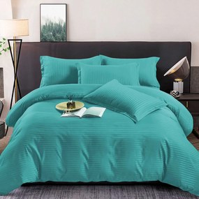 Lenjerie de pat 2 persoane, bumbac Damasc, 6 piese, uni, SSD18