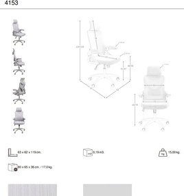 Scaun de birou pivotant design LUX Grey