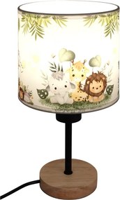Brilagi - Lampă de masă BOBO WOOD 1xE27/25W/230V stejar/negru/alb/verde/junglă