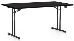 Masă plianta 160 x 80 cm, picioare negre, negru