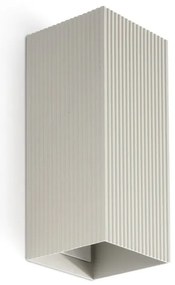 Aplica perete aluminiu striat gri, 2xGU10, LUNE square