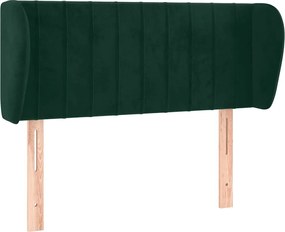 vidaXL Tăblie de pat cu aripioare verde închis 103x23x78/88 cm catifea