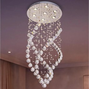 Plafonieră LED cu cristale NAURU LED/24W/230V, Ø 40 cm, crom lucios + telecomandă