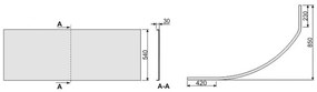 Front asimetric pentru cadă SIMPLA 85x150