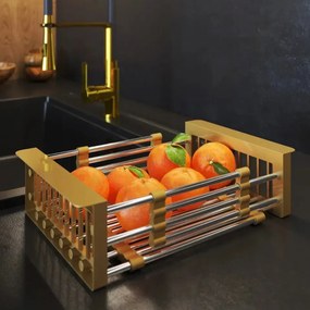 Coș scurgător chiuvetă - 252 oțel inoxidabil Auriu P14A