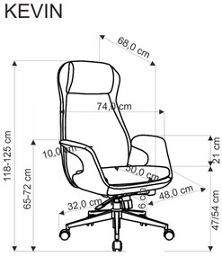 Scaun de birou Kevin stofa gri cenusiu H125 cm