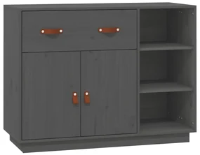 820139 vidaXL Dulap, gri, 98,5x40x75 cm, lemn masiv de pin