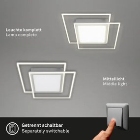 Brilo - Plafonieră LED 2xLED/16W/230V + LED/19W 51,5x51,5 cm crom mat