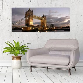 Tablou - Tower Bridge la noapte (120x50 cm)