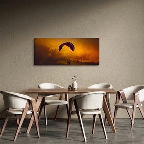 Tablou cu parașutistul în apus de soare (120x50 cm)