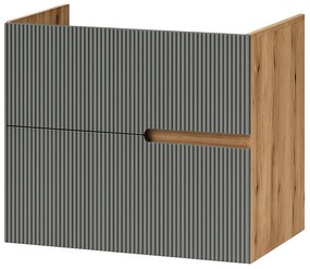 Mobilier pentru lavoar pe blat, finisaj riflat, 60 cm, verde Fluminia Malta 60 cm