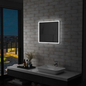 vidaXL Oglindă cu led de perete pentru baie, 60 x 50 cm