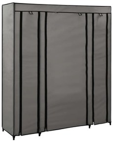 Sifonier cu bare si compartimente, gri, 150x45x176 cm, textil Gri, 1
