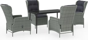 vidaXL Set de mobilier pentru grădină, 5 piese, gri deschis