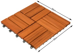 Deuba Tigla din lemn mozaic de salcam - set 11, 30x30cm