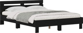 vidaXL Cadru de pat Stejar Negru 140 x 200 cm Lemn compozit