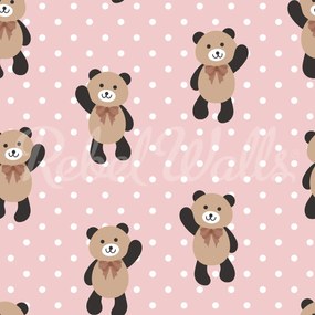 Fototapet, Hello Bear, Baby Pink, Rebel Walls