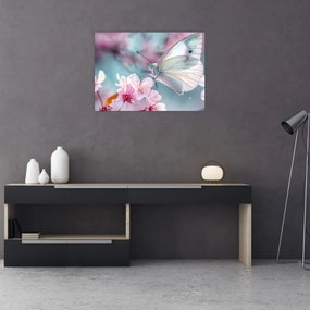Tablou - Fluture pe un cireș (70x50 cm)