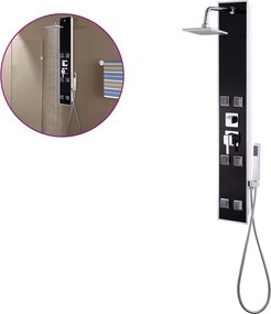 vidaXL Unitate panou de duș, sticlă, 18 x 42,1 x 120 cm, negru