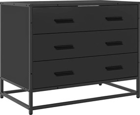 vidaXL Dulap cu sertare, negru, 70x41x56 cm, lemn compozit