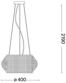 Lustră de cristal pe cablu Ideal Lux PASHA 6xE14/40W/230V d. 40 cm auriu